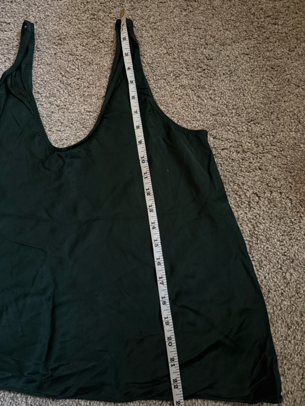Nordstrom Forest Green V-Neck Camisole - Picture 6 of 7